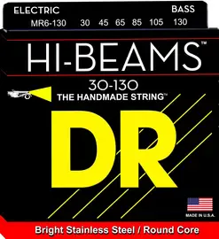 Струны для 6-струнной бас-гитары DR Strings Hi-Beams MR6-30 30-125