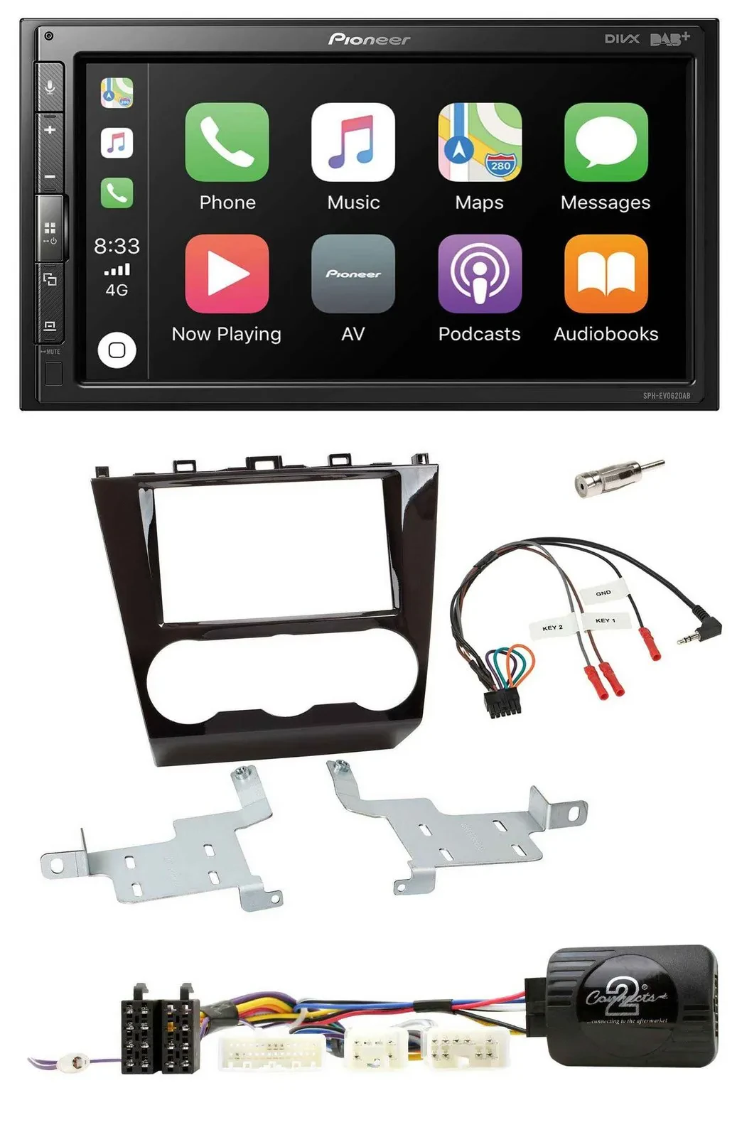 Pioneer USB Lenkrad DAB 2DIN Bluetooth Autoradio für Subaru Forester ab 2015