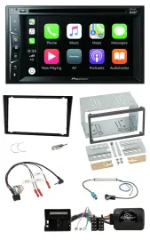 Автомагнитола Pioneer 2DIN, USB, DVD, Bluetooth, DAB, для Opel Corsa C, черная, совместима с кнопками на руле