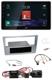 JVC DAB Lenkrad Bluetooth USB Autoradio für Opel Corsa D matt-chrom 09-14