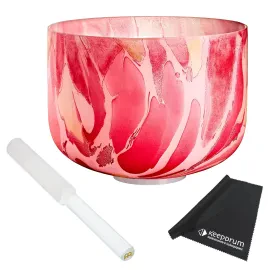 Sonic Energy MCSB10-C Kristall-Klangschale Wurzelchakra Rot mit Reiber und Tuch