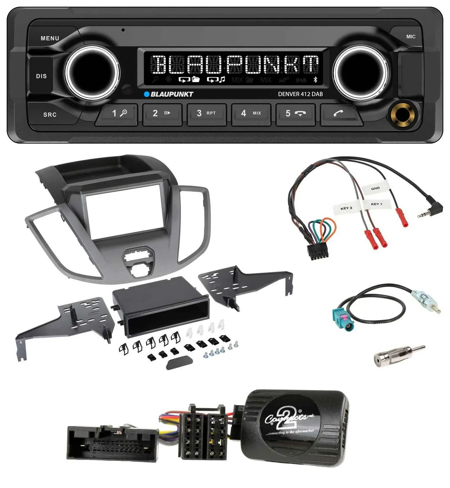 Blaupunkt Bluetooth DAB Lenkrad USB Autoradio für Ford Transit V363 15-18 ohne D