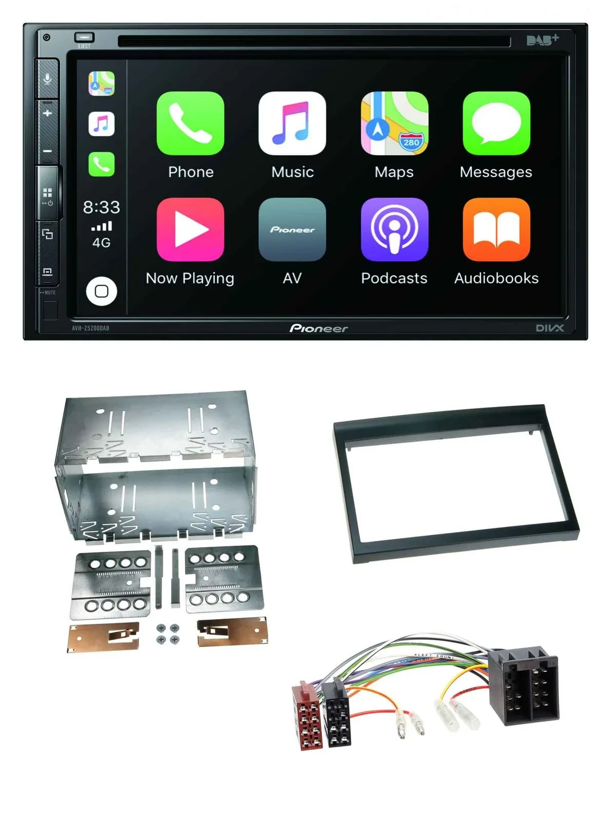 Автомагнитола для Porsche Boxster (1996–2004) Pioneer 2-DIN, DVD, MP3, DAB, Bluetooth, USB