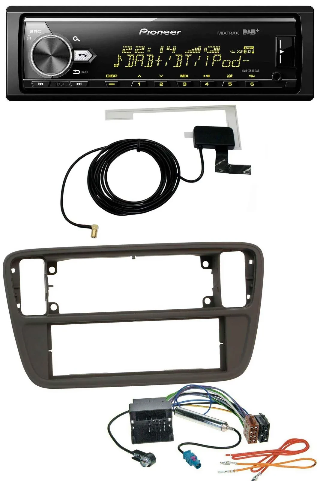 Pioneer Bluetooth DAB USB MP3 Autoradio für VW Up (AA, AAN, 2011-2016)