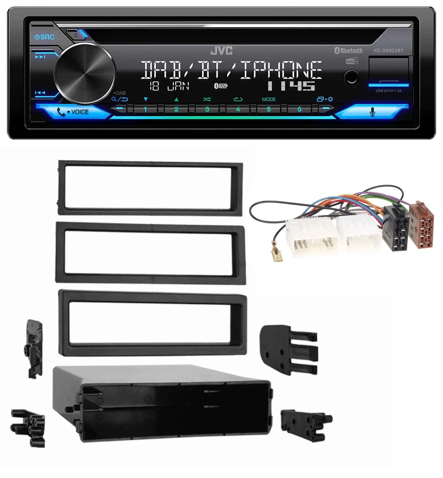 JVC Bluetooth MP3 USB DAB CD Autoradio für Mazda 929 (1973-1995)