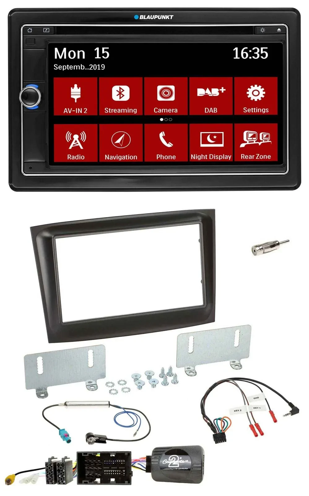 Автомагнитола для Fiat Doblo (с 2015) Blaupunkt 2-DIN DAB TMC USB Bluetooth навигация