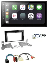 Автомагнитола Pioneer 2DIN, Bluetooth, DAB, USB для Toyota Aygo AB7 (с 2022), черный глянец