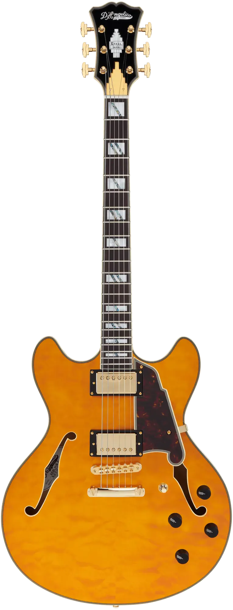 Электрогитара полуакустическая D'Angelico Excel DC XT Vintage Natural Quilt