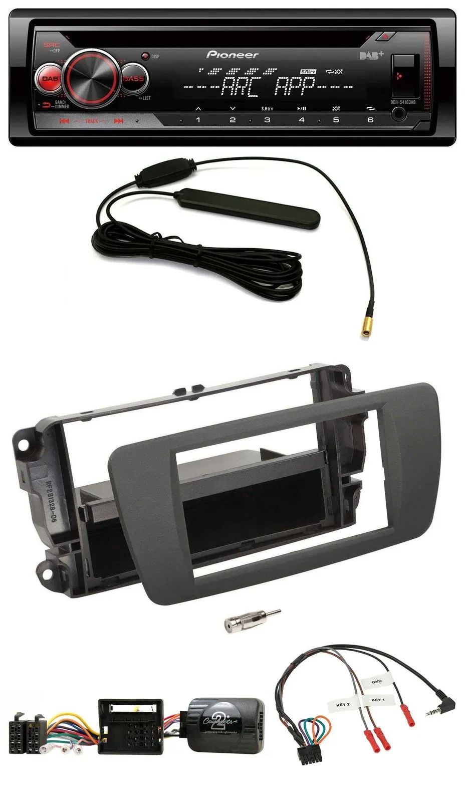 Pioneer CD USB Lenkrad DAB MP3 Autoradio für Seat Ibiza tuam grey