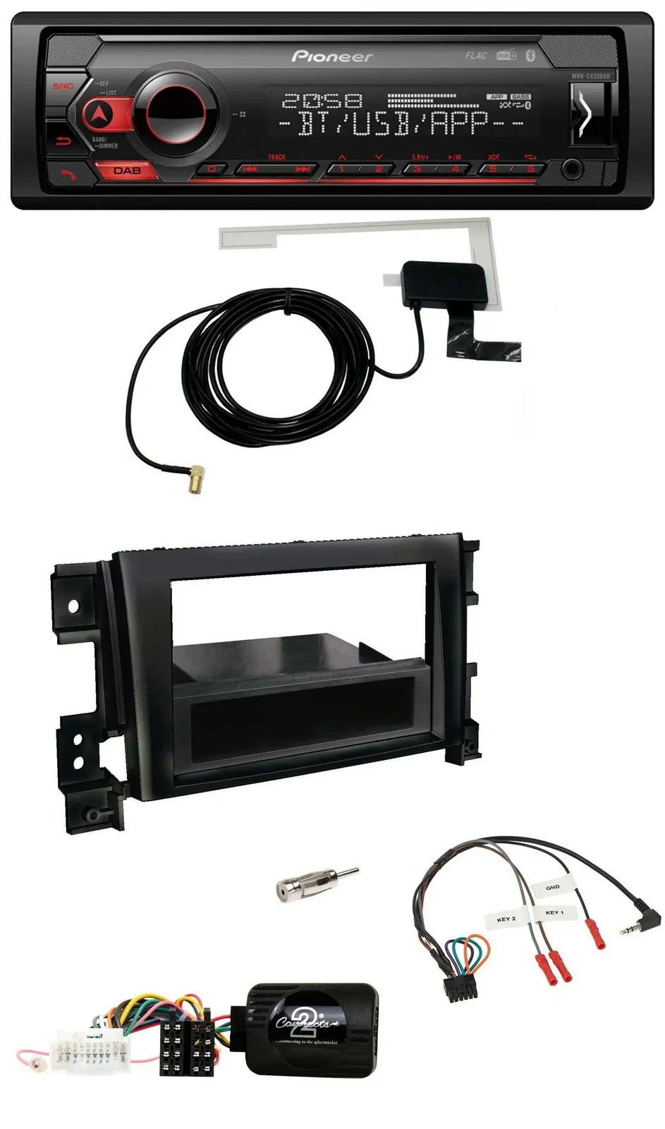 Автомагнитола для Suzuki Grand Vitara 2005–2011 Pioneer DAB, USB, Bluetooth, совместима с кнопками на руле