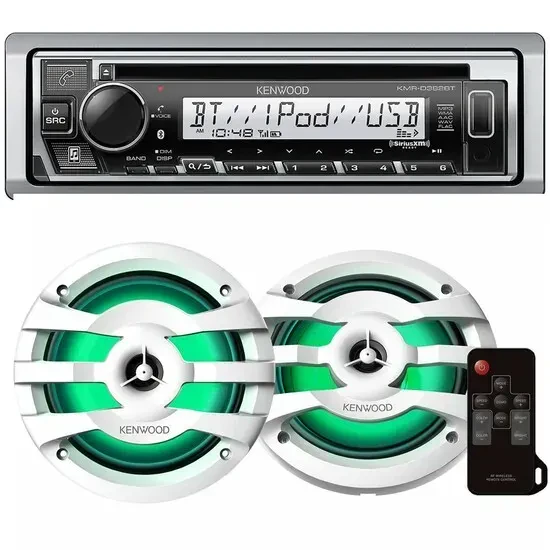 Автомагнитола Kenwood KMR-D382BT Bluetooth, 6.5" коаксиальные колонки (набор, пара)