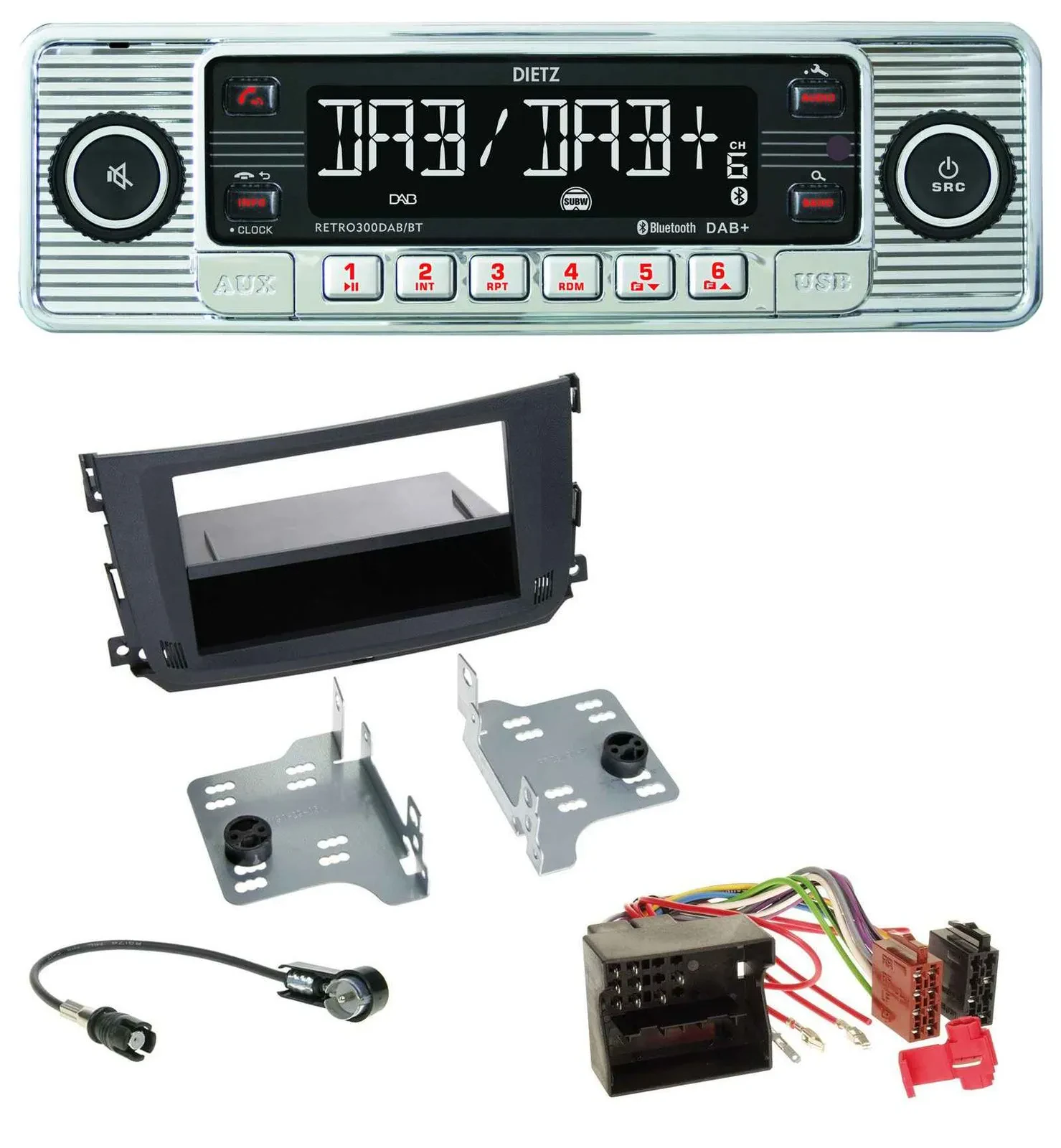 Автомагнитола для Smart ForTwo (451, 2010–2015) Dietz Bluetooth, MP3, DAB, USB