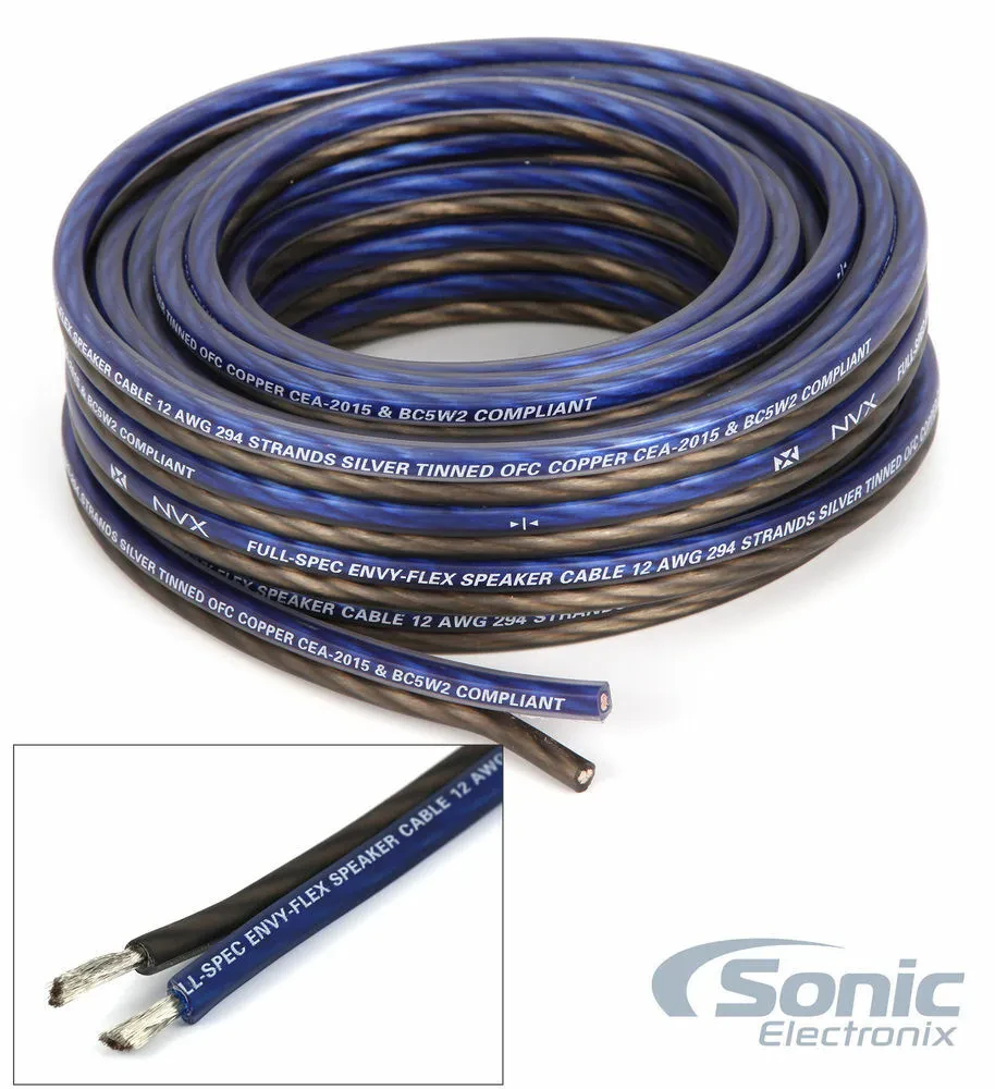 NVX XWS1225 25 ft. Premium 12 Gauge OFC EnvyFlex Speaker Cable/Wire