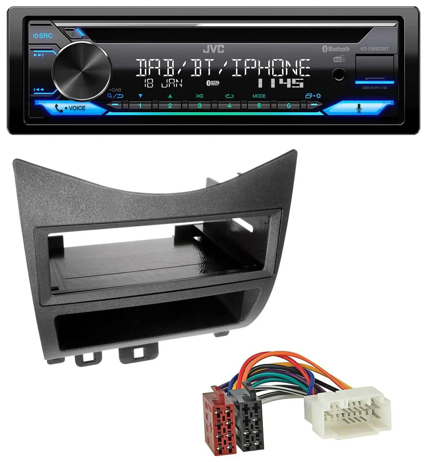 JVC Bluetooth MP3 USB DAB CD Autoradio für Honda Accord (2003-2007)