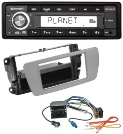 Continental USB 1DIN AUX DAB MP3 Autoradio für Seat Ibiza (ab 08) - dublingrau