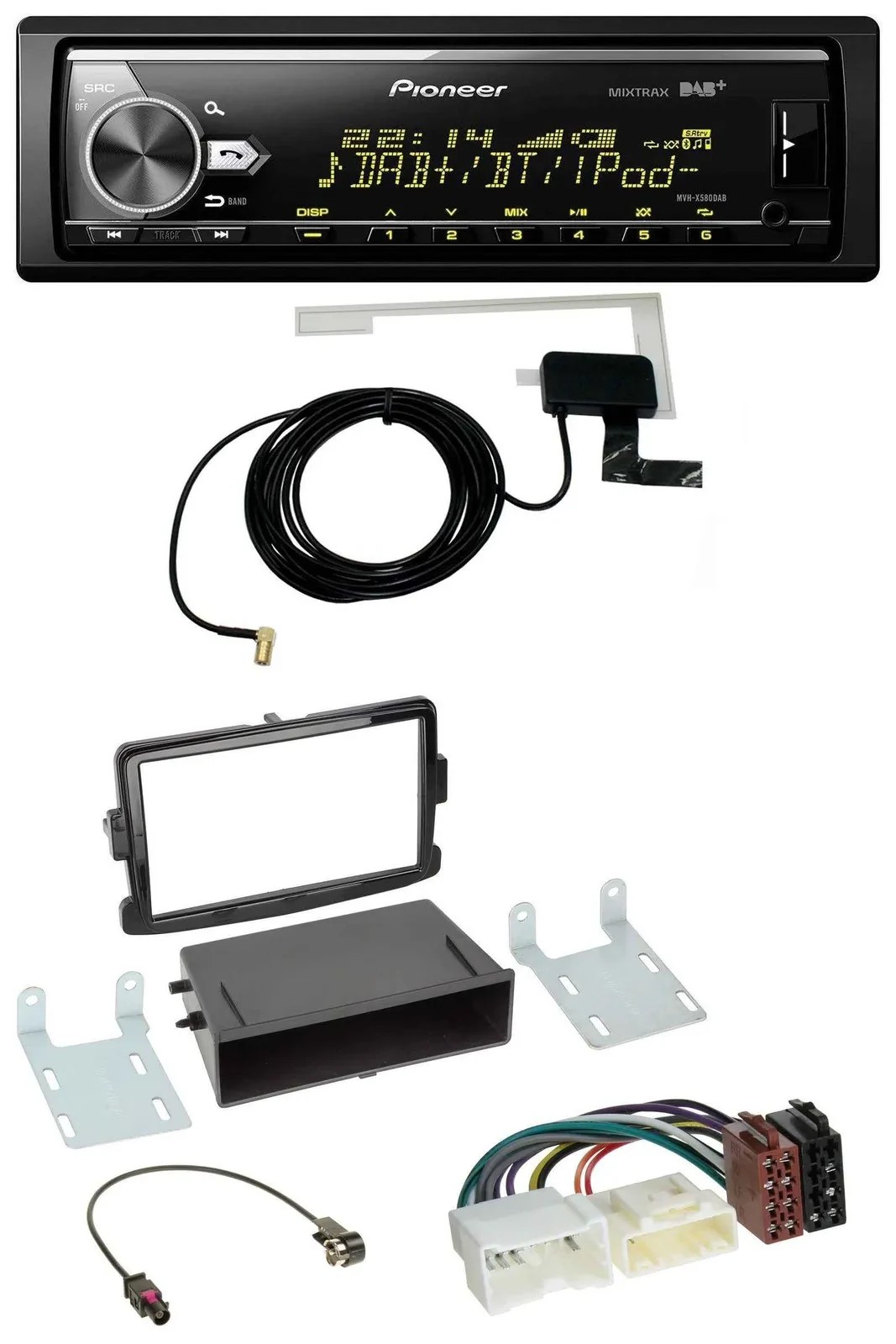 Pioneer Bluetooth DAB USB MP3 Autoradio für Dacia Dokker, Duster, Logan