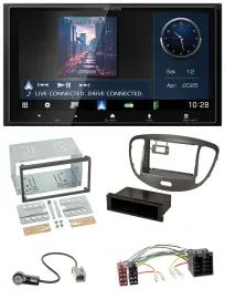 Kenwood Bluetooth 2DIN USB DAB MP3 Autoradio für Hyundai i10 2008-13 dunkelsilbe