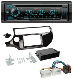 Kenwood MP3 Bluetooth DAB USB CD Autoradio für Kia Rio UB ab 2015 piano-schwarz