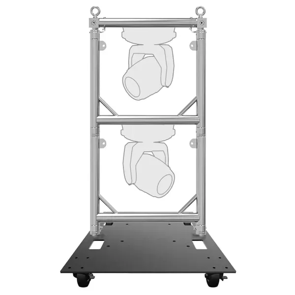 2 Global Truss Modular Lighting Quick Grid Sections + Baseplate w/ Wheels