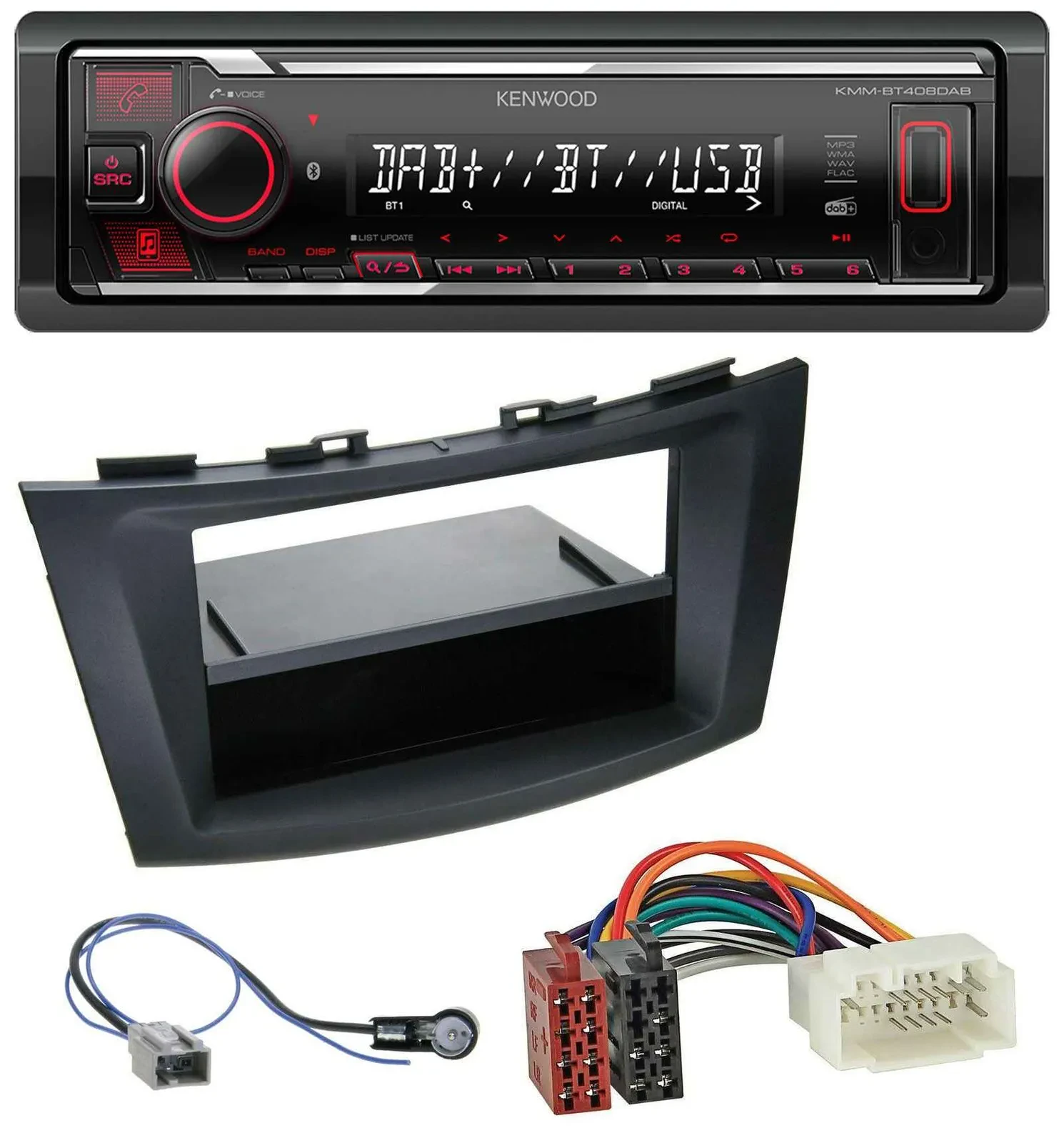 Kenwood MP3 Bluetooth USB DAB Autoradio für Suzuki Swift (FZ/NZ, ab 2010)