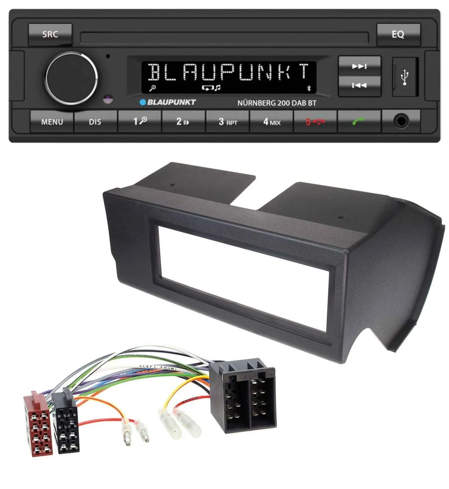 Blaupunkt USB DAB MP3 Bluetooth Autoradio für Fiat Panda (bis 2002) - schwarz
