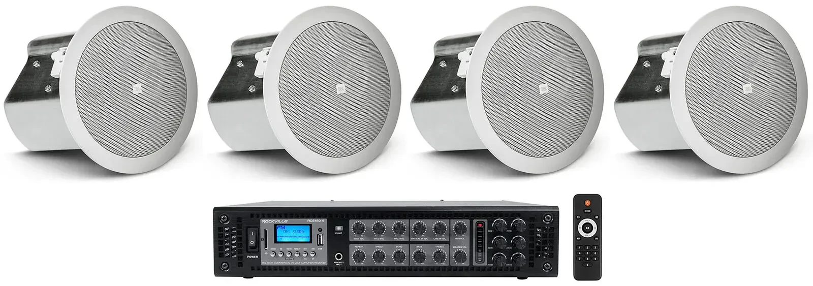 Потолочная акустика JBL RCS180-6+(2) CONTROL 14C/T White с усилителем (4 штуки)