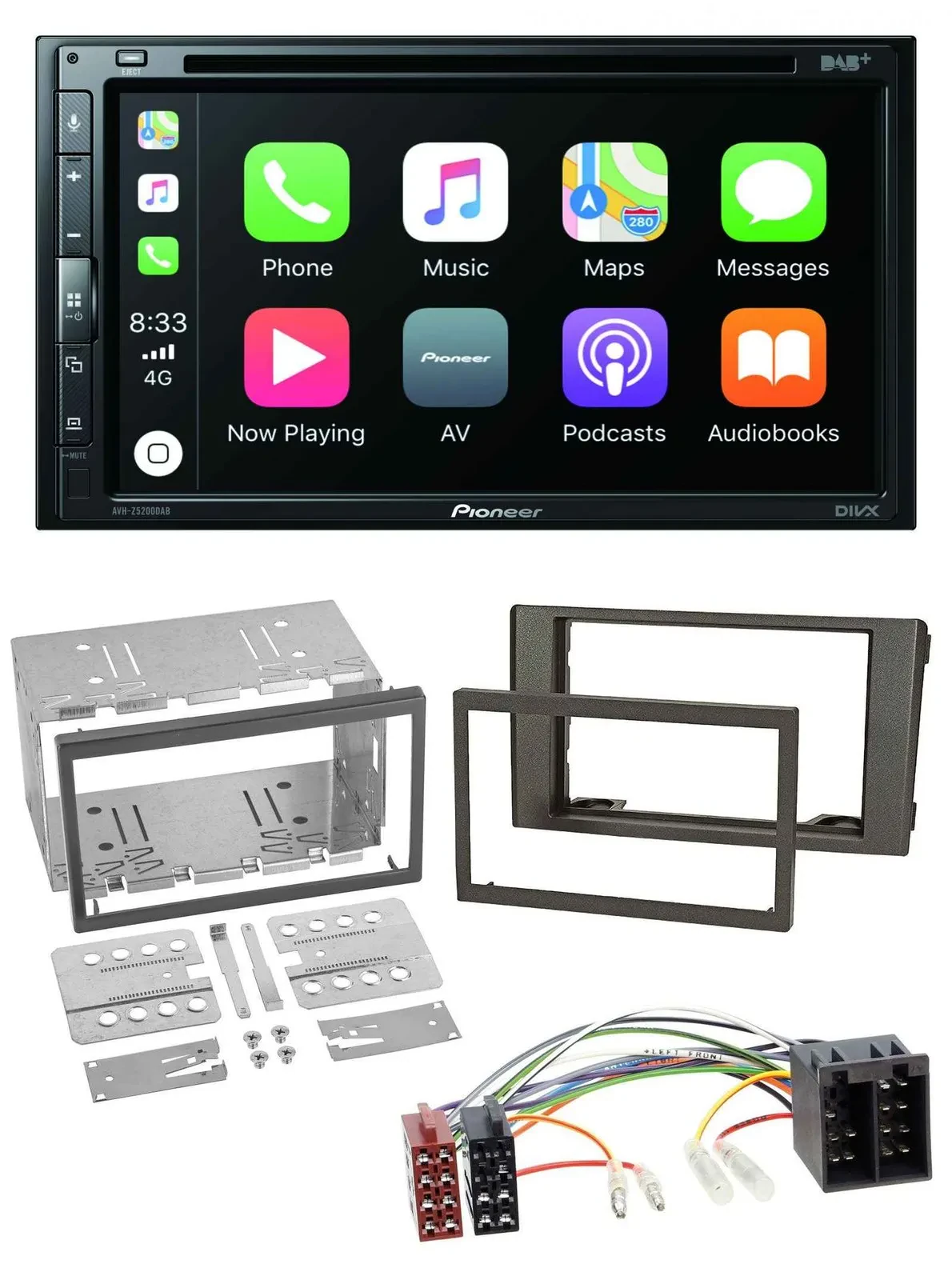 Pioneer DVD 2DIN MP3 DAB Bluetooth USB Autoradio für Iveco Daily 06-14 dunkelgra