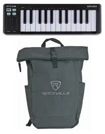 Arturia MICROLAB MK3 Black 25-Key MIDI USB Keyboard Controller+Backpack