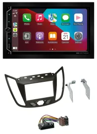 ESX 2DIN DAB USB MP3 Bluetooth Autoradio für Ford C-Max (ab 10) braun