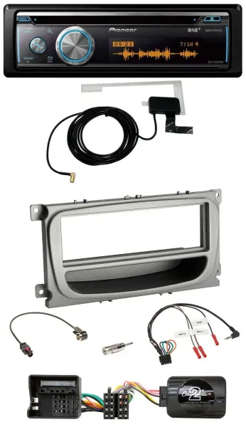 Pioneer Bluetooth DAB Lenkrad USB CD Autoradio für Ford Mondeo S-Max ab 2007 sil