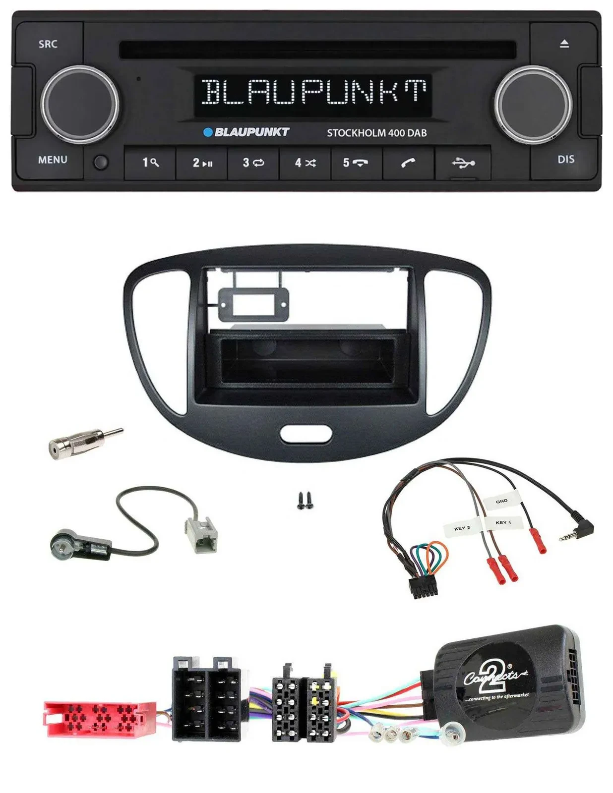 Blaupunkt Lenkrad Bluetooth DAB CD USB Autoradio für Hyundai i10 ISO 2009-2013 s