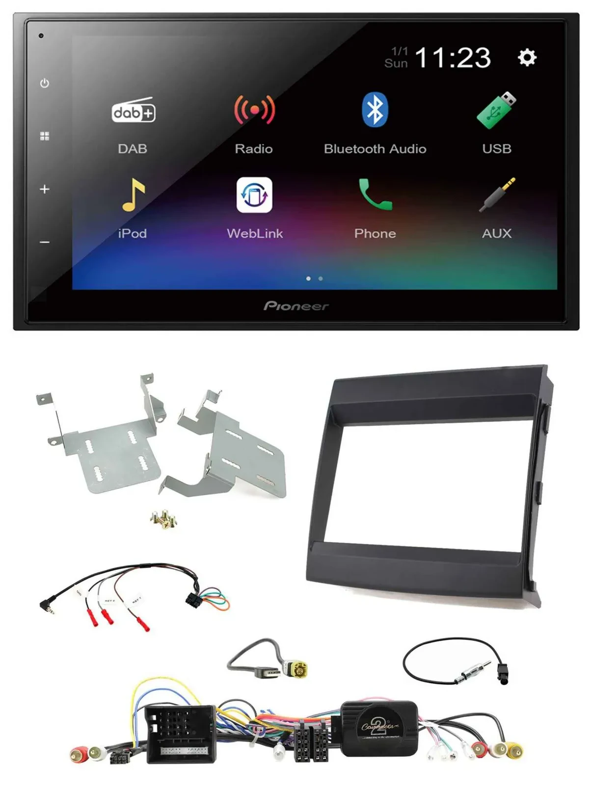 Pioneer USB Bluetooth DAB 2DIN Lenkrad Autoradio für Porsche Cayenne 2011-2016