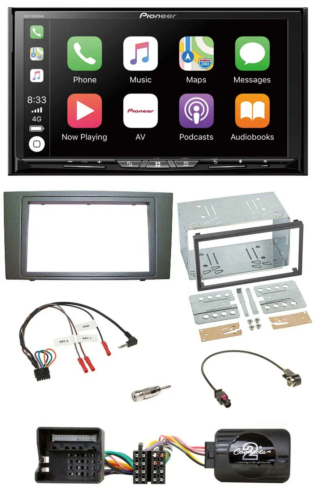 Pioneer 2DIN Lenkrad USB DAB DVD Bluetooth Autoradio für Ford Mondeo 2003-2007 s