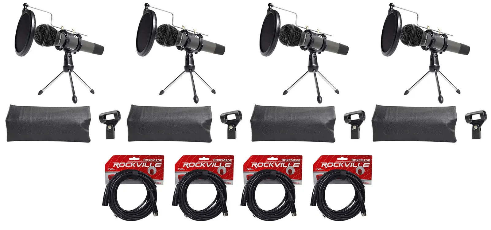 Микрофон проводной Audio-technica ATM410 Black с аксессуарами (4 штуки)