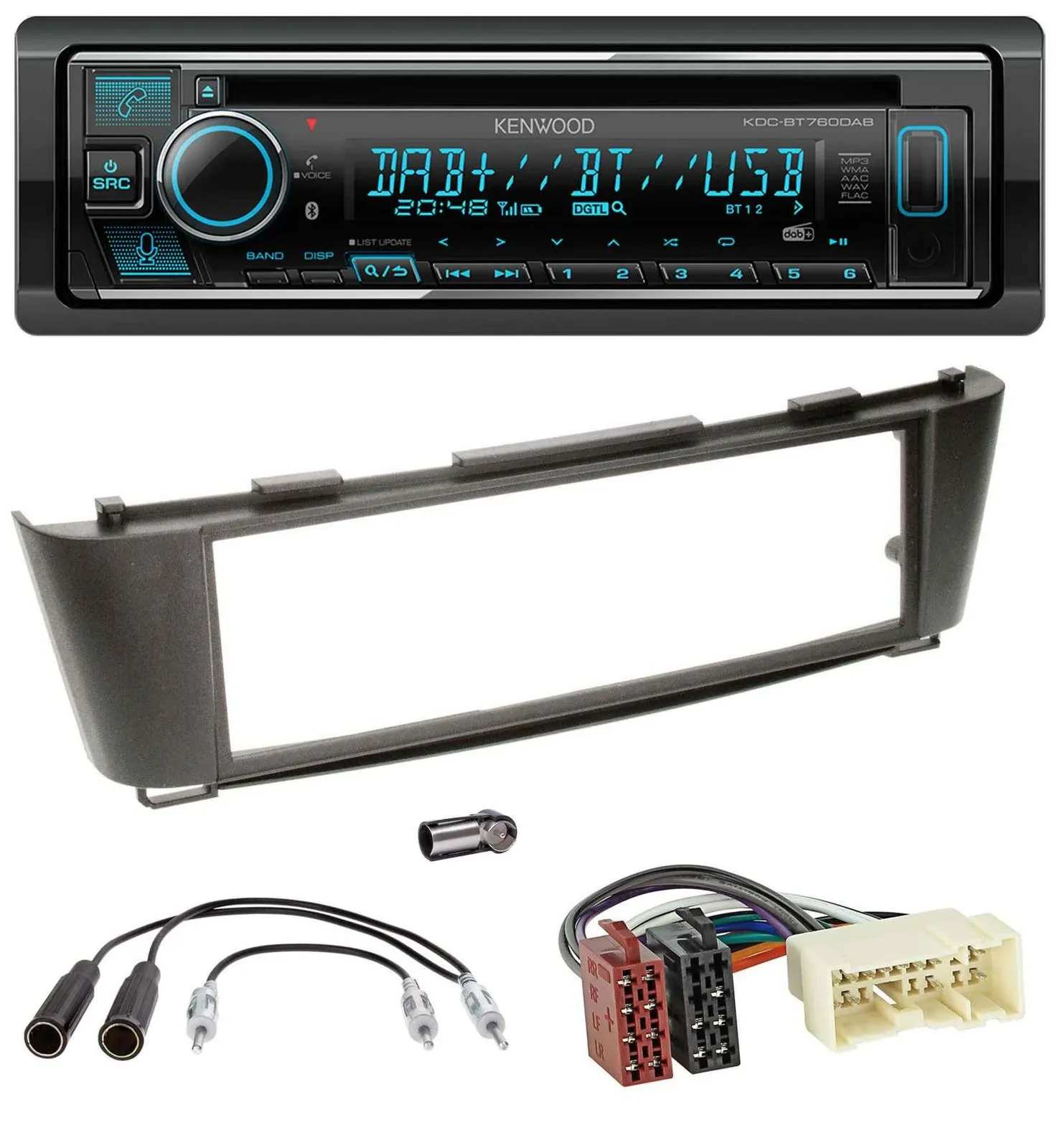 Автомагнитола для Nissan Almera (с 2003) Kenwood MP3, Bluetooth, DAB, USB, CD