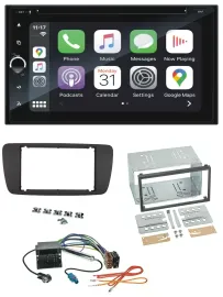 Blaupunkt 2DIN Bluetooth DAB USB DVD MP3 Autoradio für Seat Ibiza ab 08 azabache