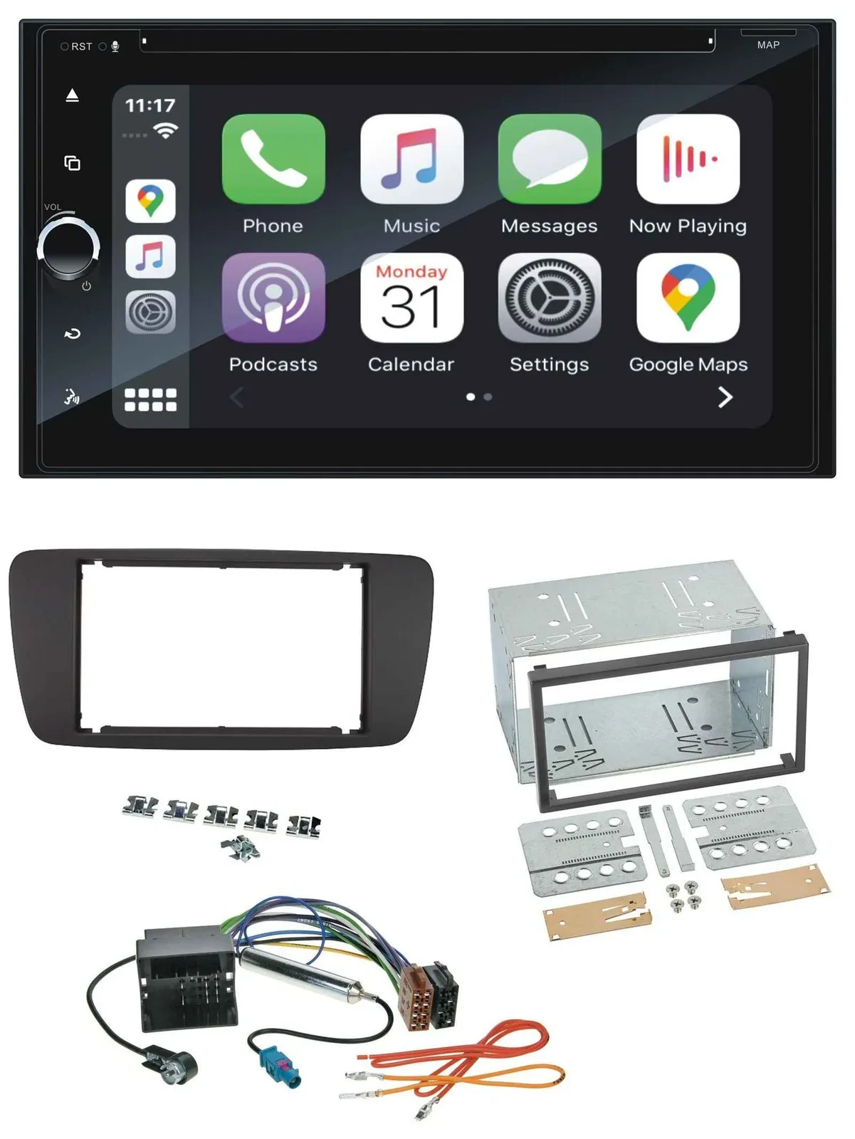 Blaupunkt 2DIN Bluetooth DAB USB DVD MP3 Autoradio für Seat Ibiza ab 08 azabache