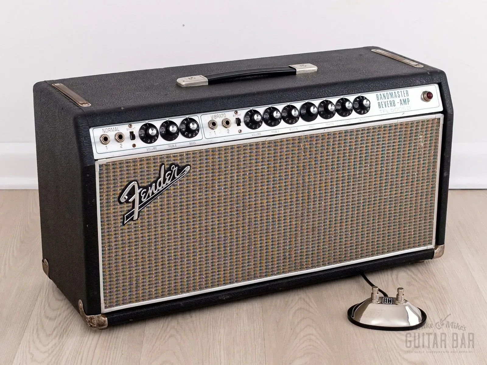 1968 Fender Bandmaster Reverb TFL5005D Drip Edge Vintage Tube Amp Head w/ Ftsw