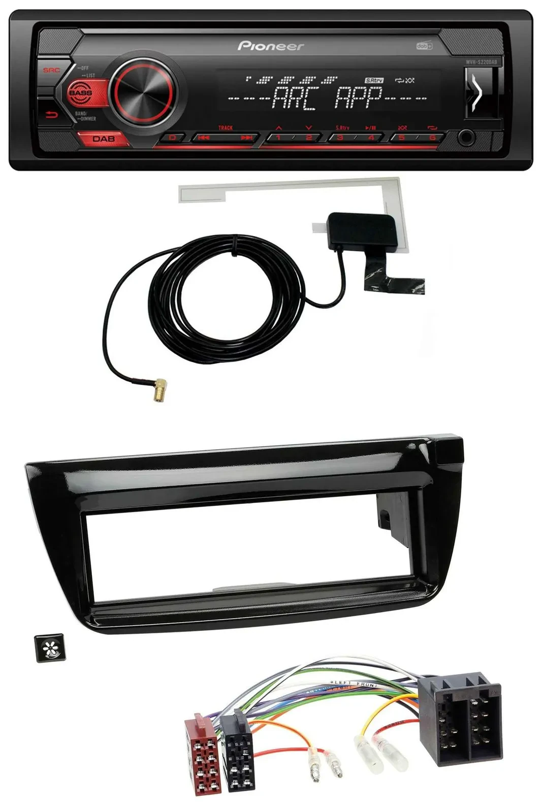 Pioneer 1DIN USB DAB MP3 AUX Autoradio für Opel Combo ab 11 Fiat Doblo 12-15
