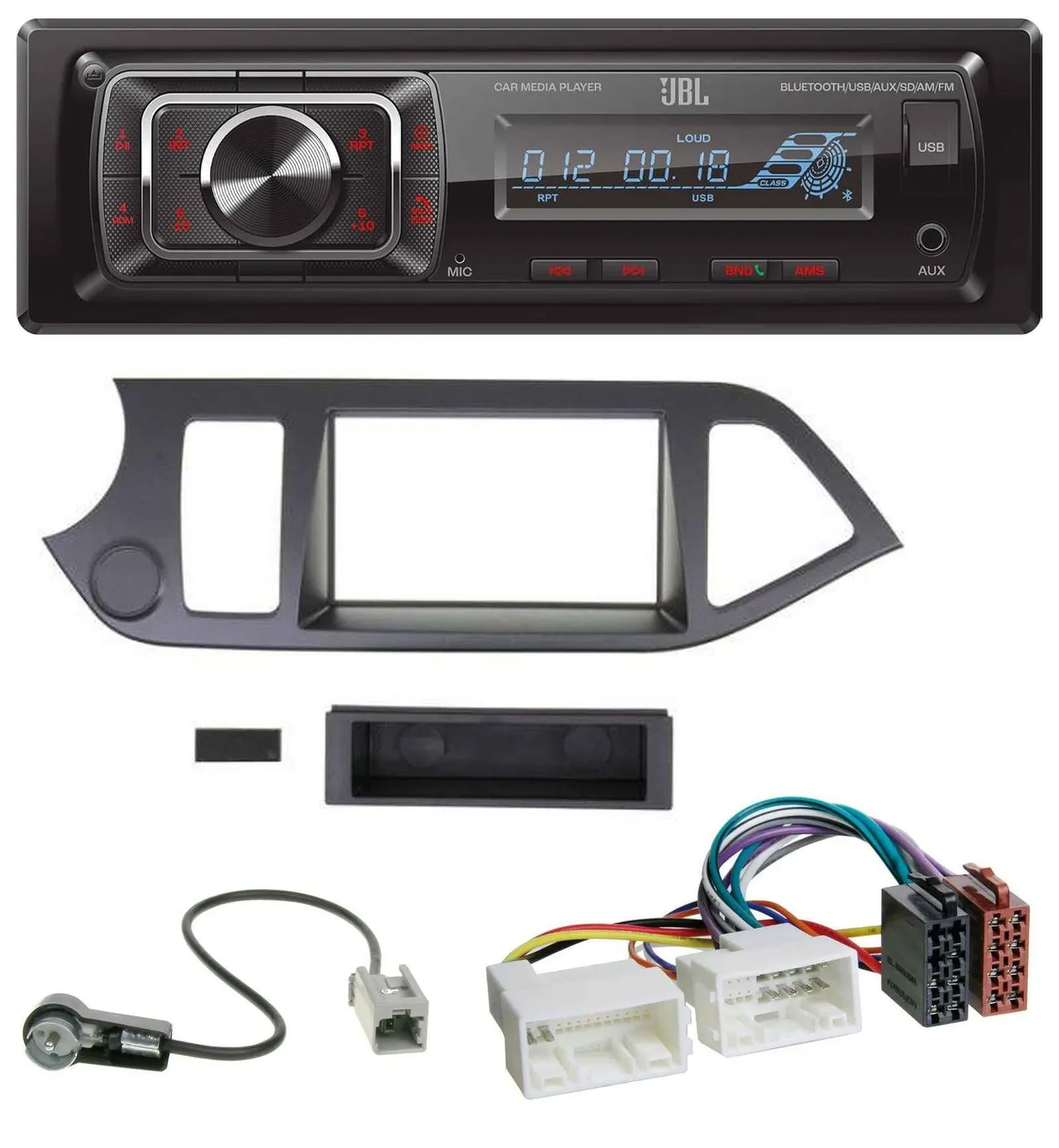 Автомагнитола JBL SD/AUX/MP3/USB/Bluetooth для Kia Picanto (с 2011), без Start-Stop