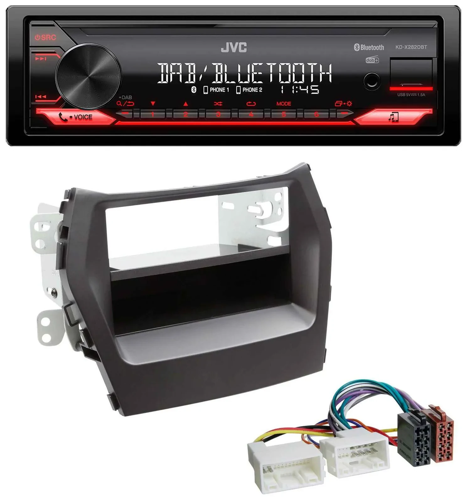 JVC Bluetooth USB DAB MP3 Autoradio für Hyundai Santa Fe (ab 2012)