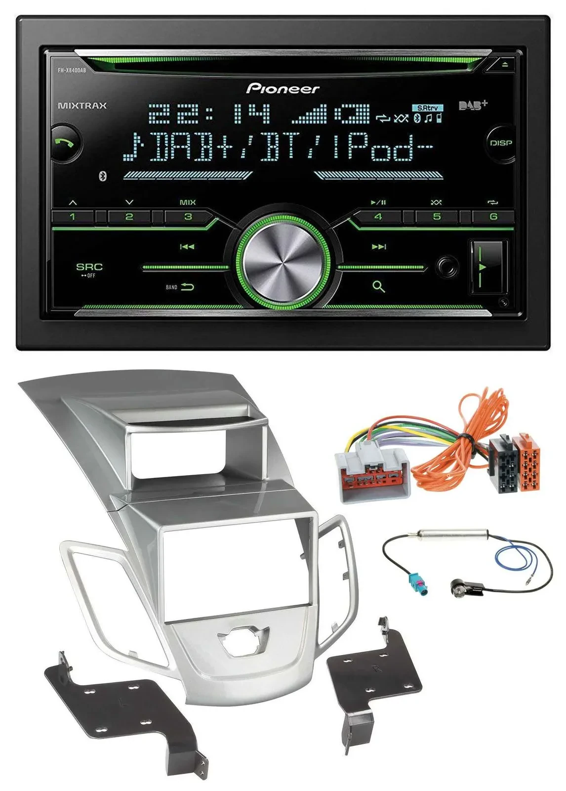 Pioneer Bluetooth MP3 DAB 2DIN USB CD Autoradio für Ford Fiesta 2008-2010 Displa