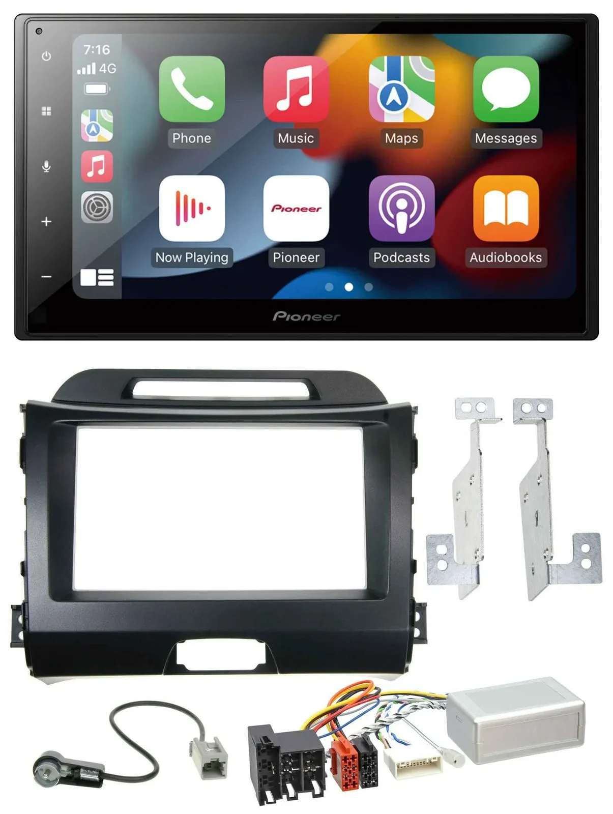 Pioneer DAB Bluetooth 2DIN USB Lenkrad Autoradio für Kia Sportage 3 10-15 Navi s