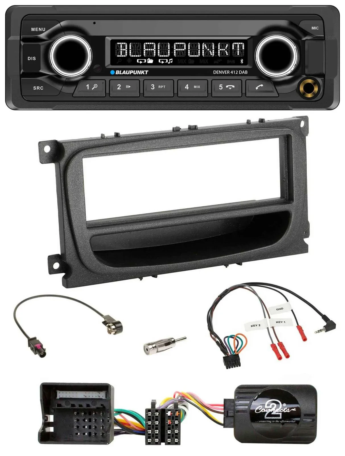 Blaupunkt Bluetooth DAB Lenkrad USB Autoradio für Ford C-Max Galaxy Focus ab 07