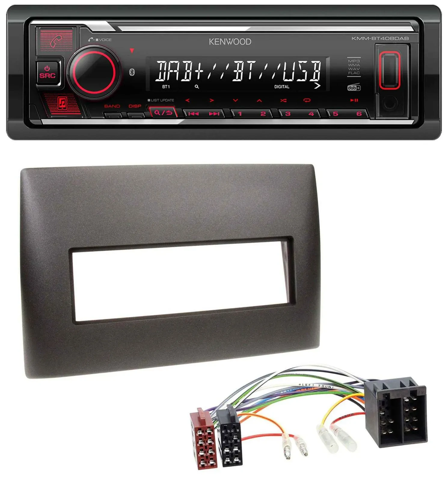 Kenwood MP3 Bluetooth USB DAB Autoradio für Fiat Stilo (192, 2001-2008)