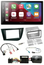 Pioneer USB Lenkrad DAB 2DIN Bluetooth Autoradio für Seat Leon 2005-2009 schwarz