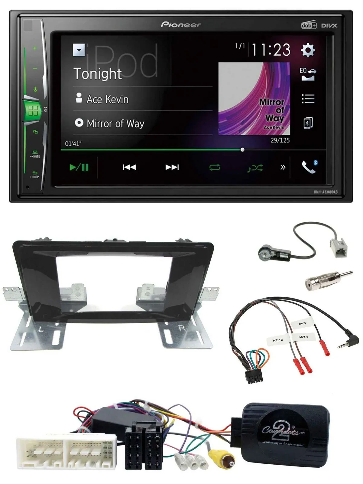 Pioneer 2DIN Lenkrad DAB USB Bluetooth Autoradio für Hyundai H 350 ab 2016