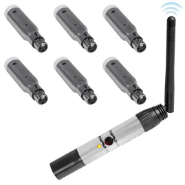 Rockville DMX-WTR Rechargeable Wireless DJ DMX Lighting Transmitter+6) Receivers