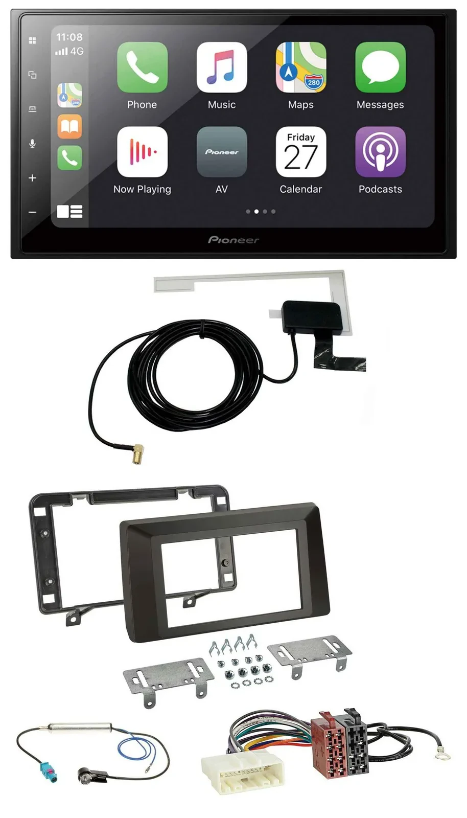 Pioneer USB MP3 2DIN Bluetooth DAB Autoradio für Dacia Duster (ab 2021)