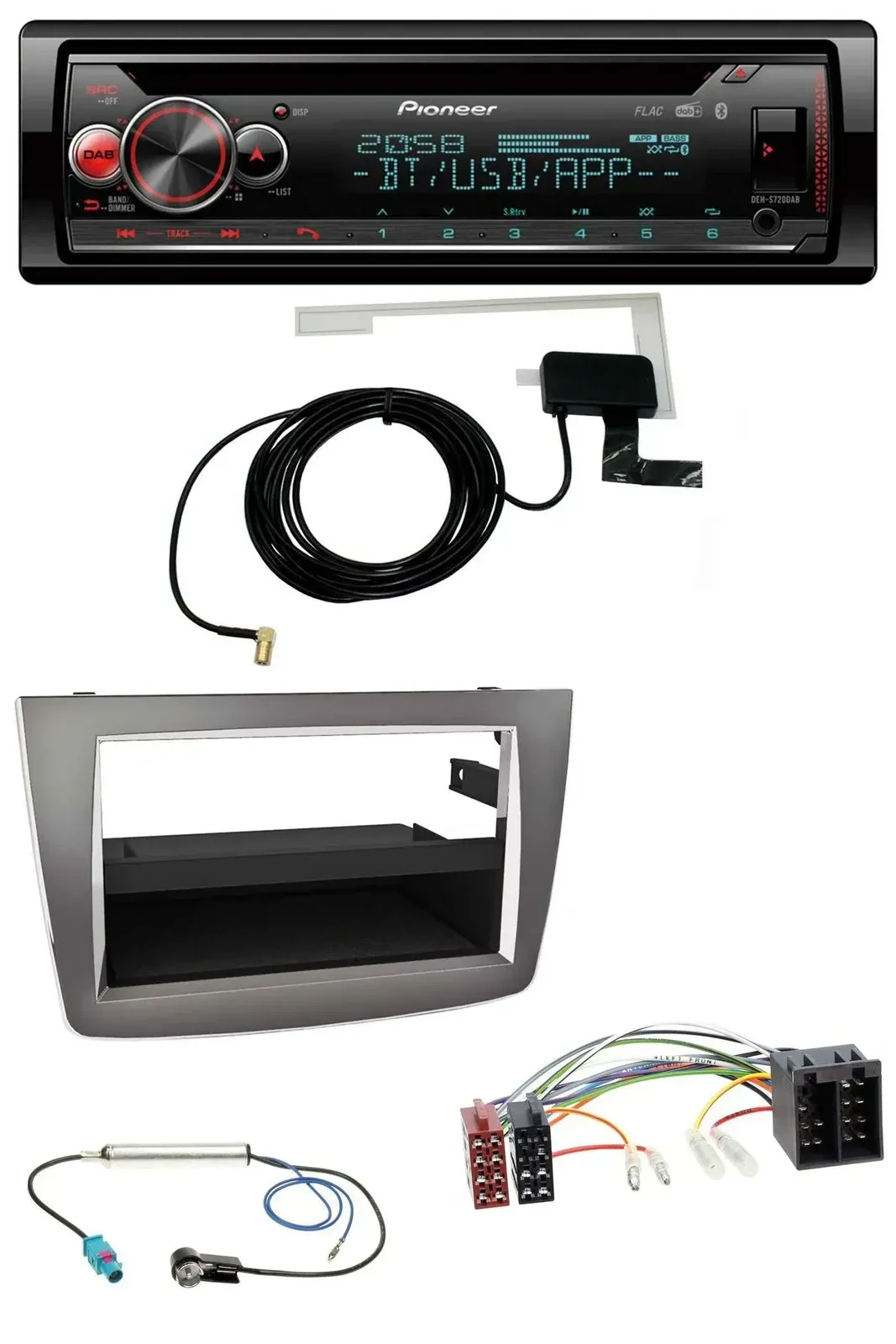 Автомагнитола для Alfa Romeo MiTo (955, 2008–2014) Pioneer DAB, CD, MP3, USB, Bluetooth, ISO
